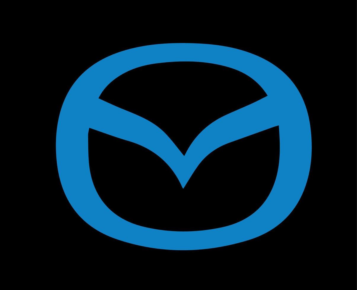 mazda Marke Logo Auto Symbol Blau Design Japan Automobil Vektor Illustration mit schwarz Hintergrund