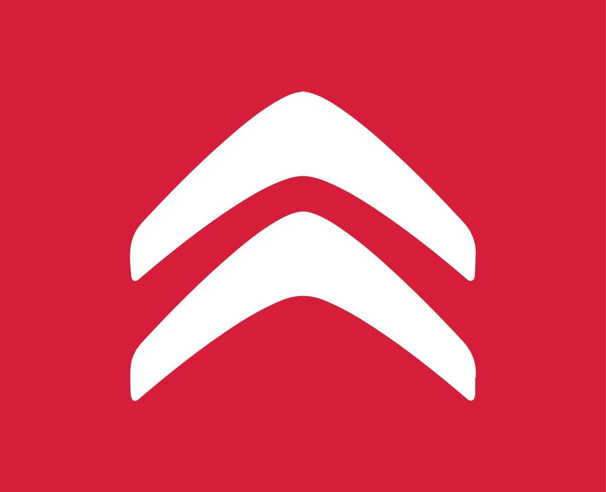 Citroen Marke Logo Symbol Weiß Design Französisch Auto Automobil Vektor Illustration mit rot Hintergrund