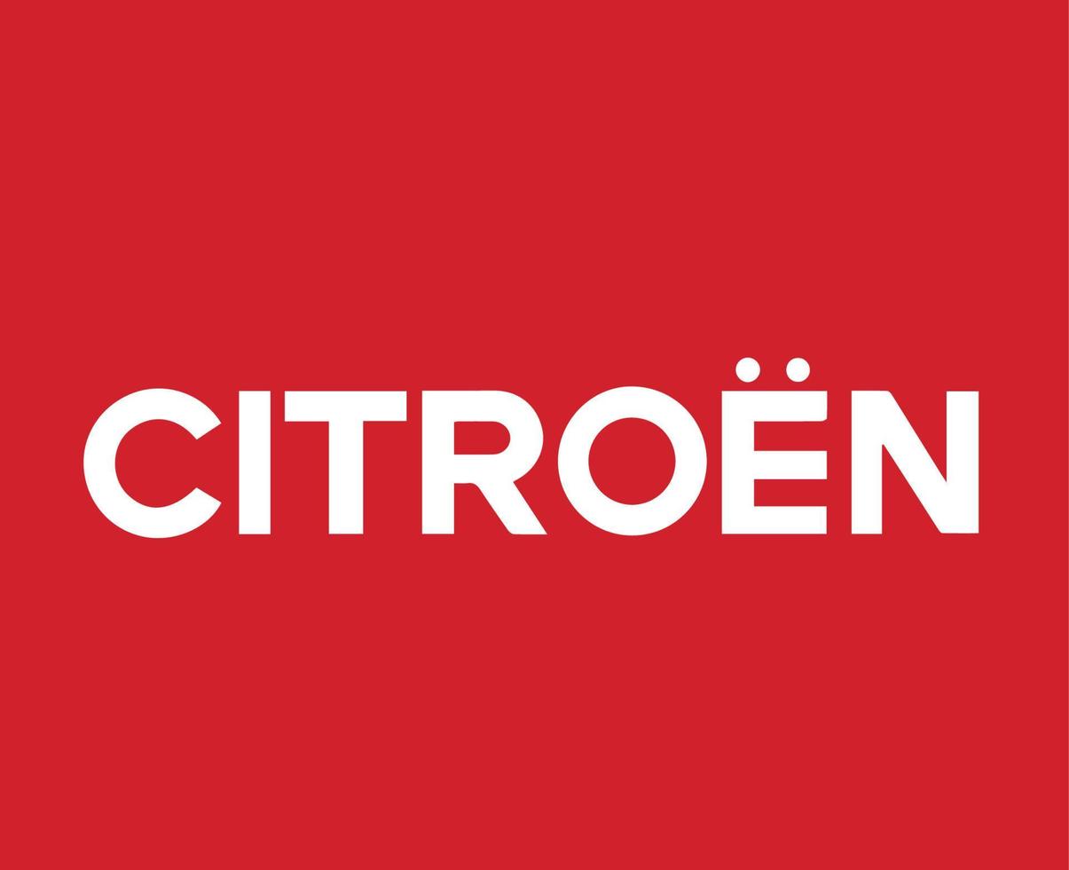 Citroen Logo Symbol Marke Name Weiß Design Französisch Auto Automobil Vektor Illustration mit rot Hintergrund