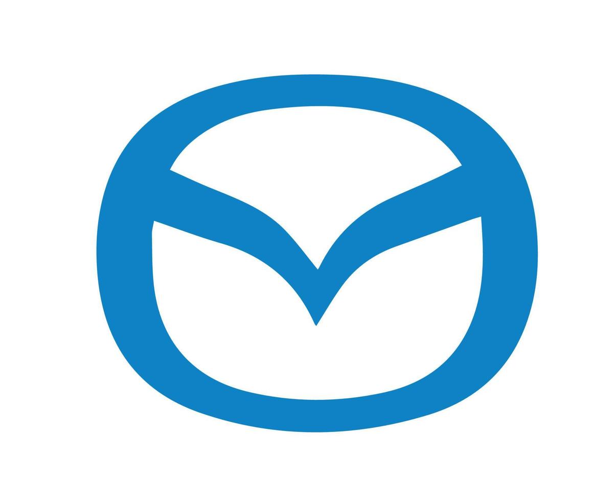 mazda Marke Logo Auto Symbol Blau Design Japan Automobil Vektor Illustration