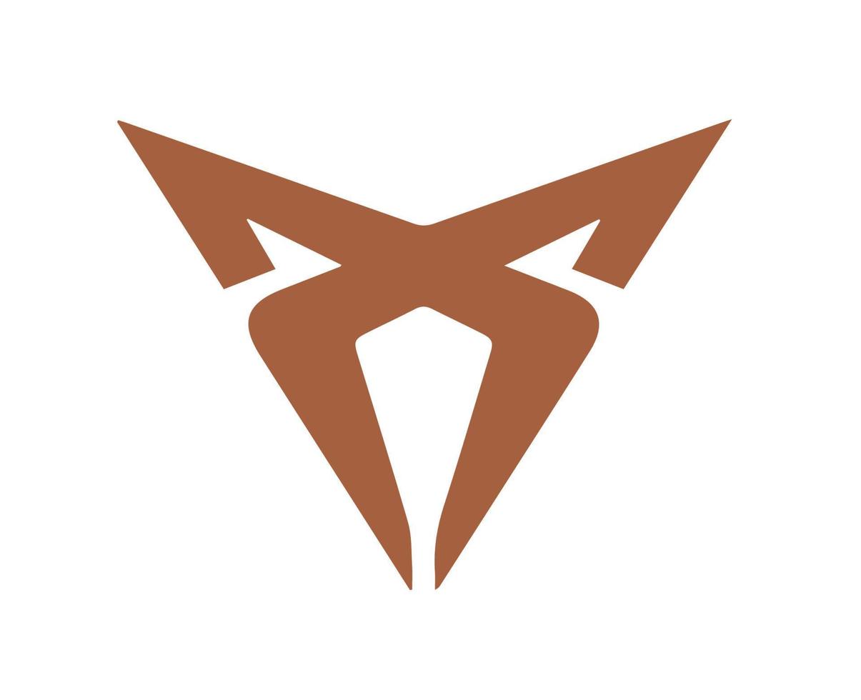cupra varumärke logotyp bil symbol brun design spanska bil vektor illustration