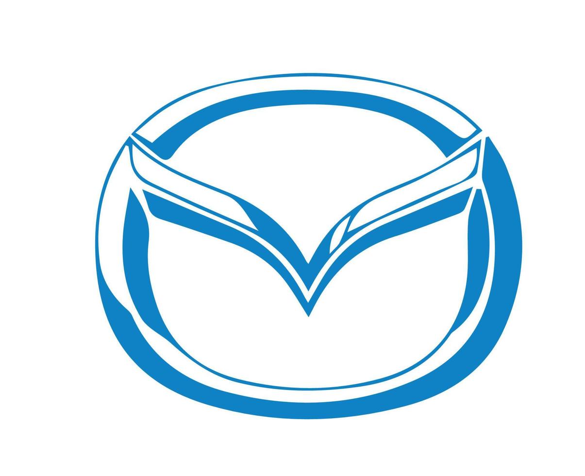 mazda varumärke logotyp symbol blå design japan bil bil vektor illustration