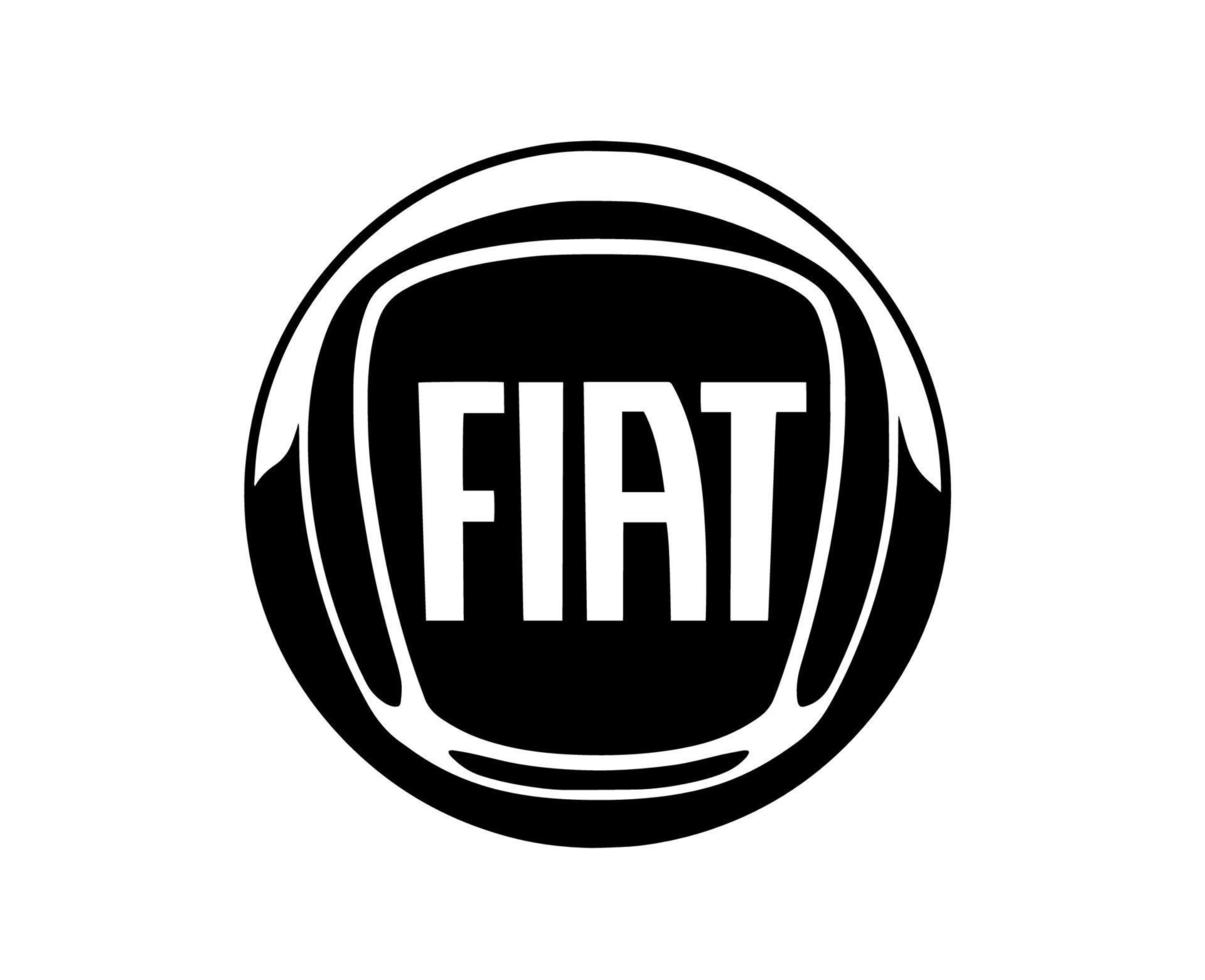 fiat varumärke logotyp bil symbol svart design italiensk bil vektor illustration