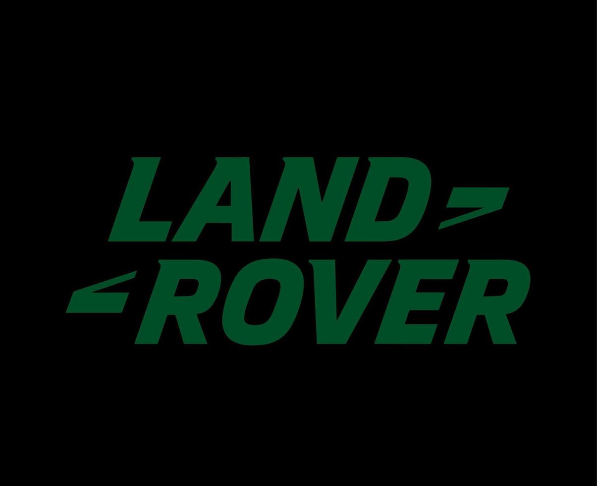 Land Rover Marke Logo Auto Symbol Name Grün Design britisch Automobil Vektor Illustration mit schwarz Hintergrund
