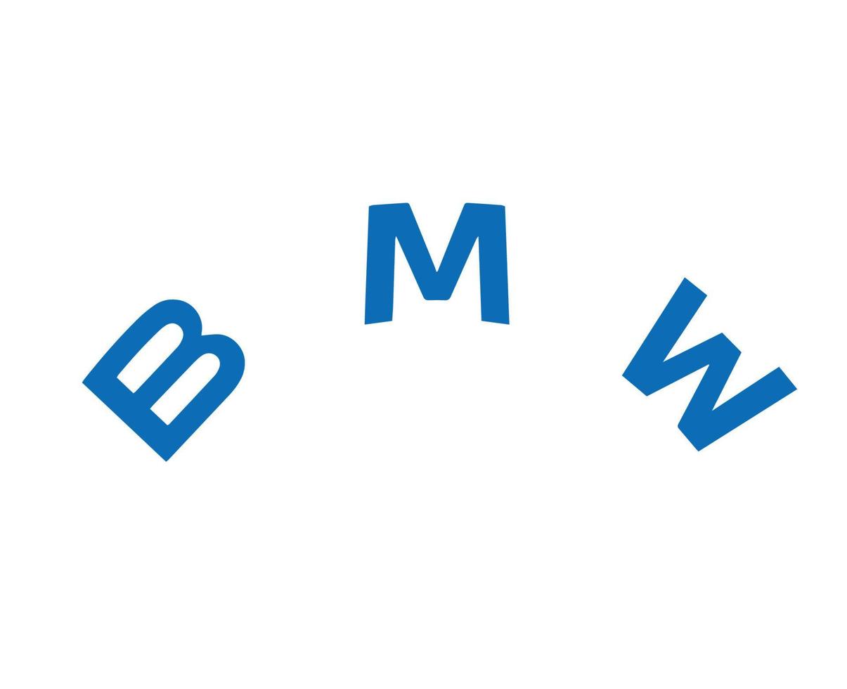 BMW Marke Logo Auto Symbol Name Blau Design Deutschland Automobil Vektor Illustration mit Weiß Hintergrund