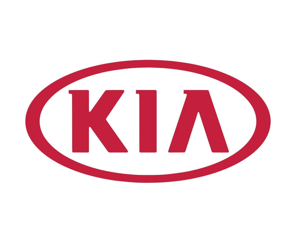 kia logotyp varumärke symbol röd design söder koreanska bil bil vektor illustration