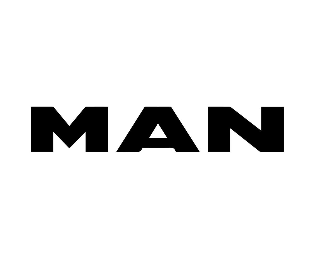 Mann Marke Logo Auto Symbol Name schwarz Design Deutsche Automobil Vektor Illustration