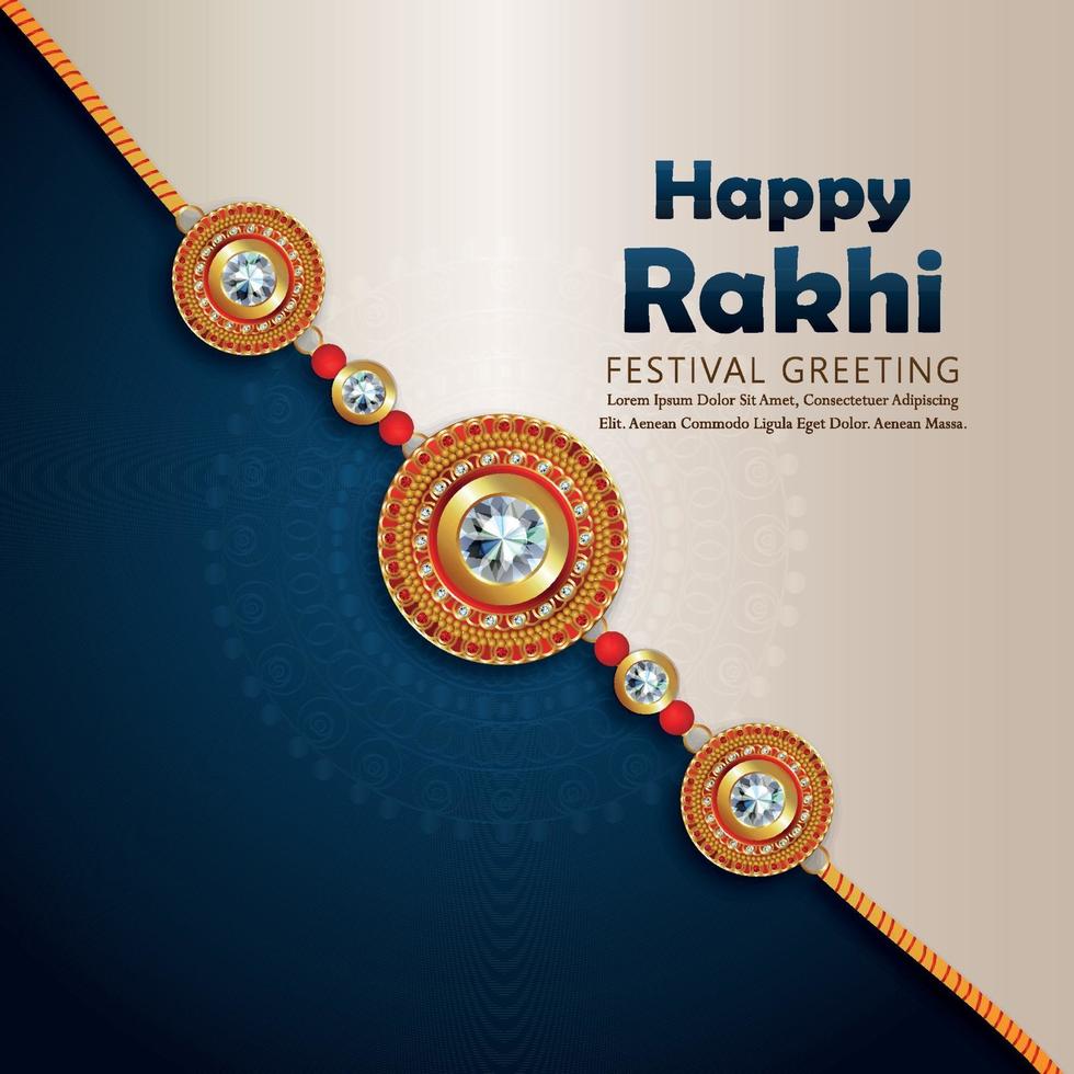 rakhi design för glad raksha bandhan med kreativ bakgrund vektor