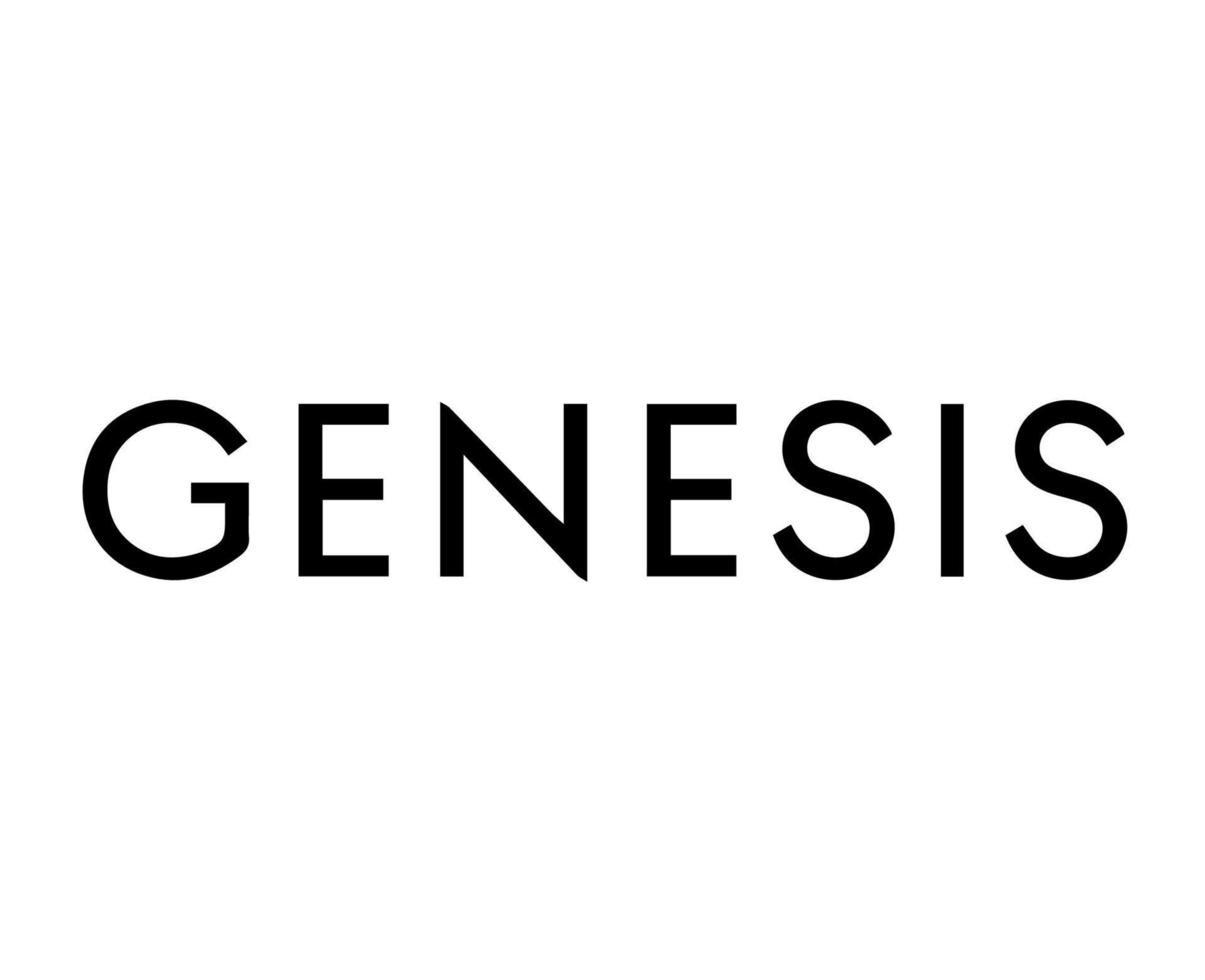 Genesis Marke Logo Symbol schwarz Name Design Süd Koreanisch Auto Automobil Vektor Illustration