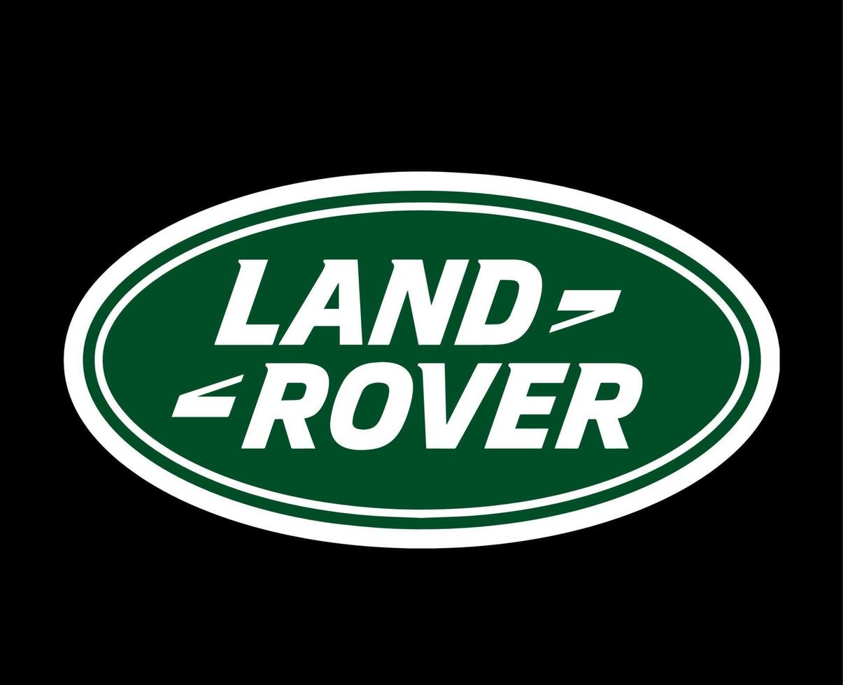 landa rover varumärke logotyp bil symbol design brittiskt bil vektor illustration med svart bakgrund