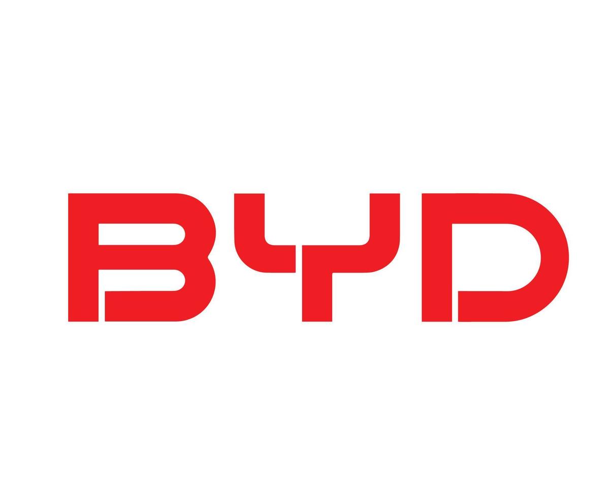 byd varumärke logotyp bil symbol namn röd design Kina bil vektor illustration