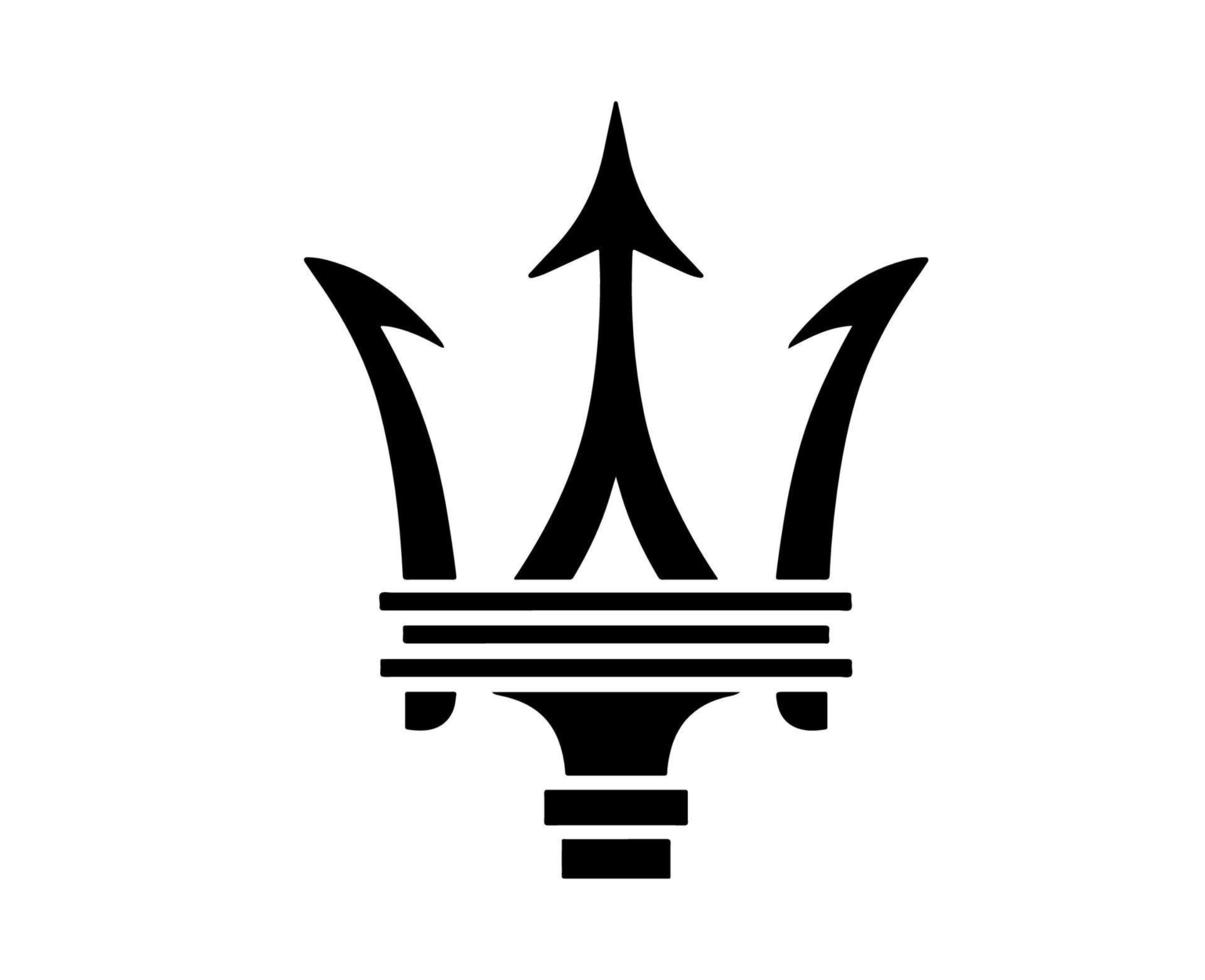 maserati varumärke logotyp bil symbol svart design italiensk bil vektor illustration