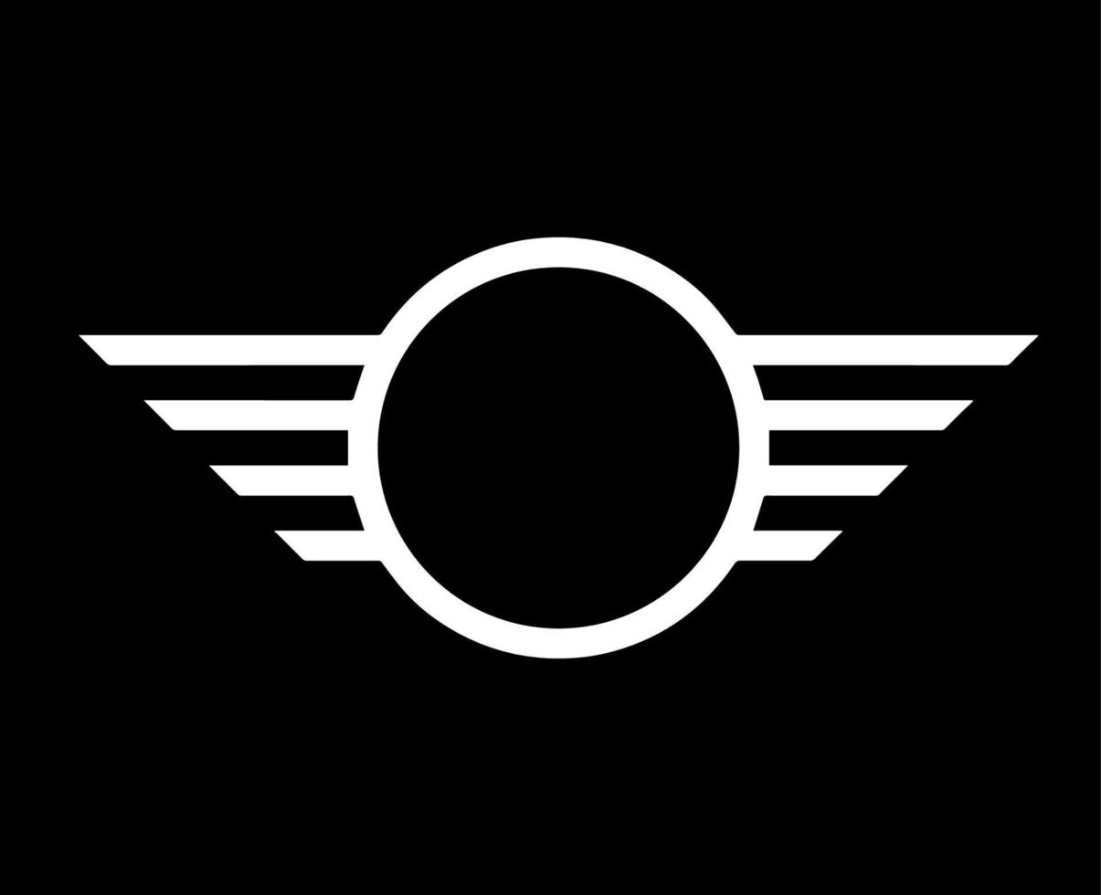 Mini Marke Logo Auto Symbol Weiß Design Deutsche Automobil Vektor Illustration mit schwarz Hintergrund
