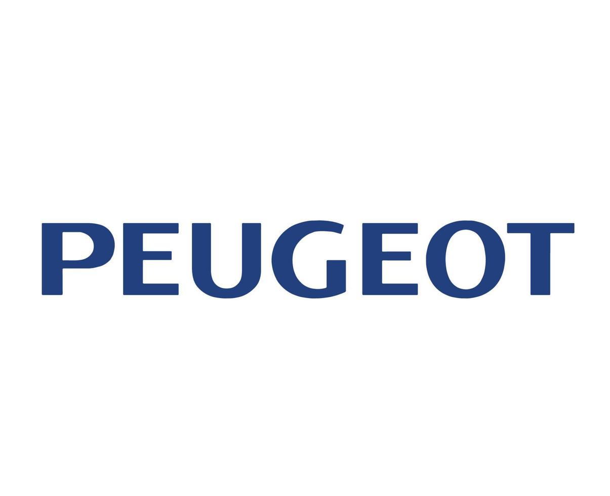 peugeot logotyp varumärke bil symbol namn blå design franska bil vektor illustration