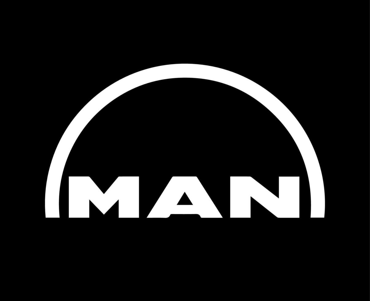 Mann Marke Logo Auto Symbol Weiß Design Deutsche Automobil Vektor Illustration mit schwarz Hintergrund