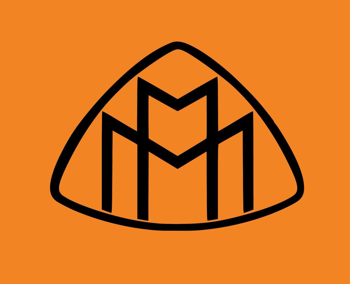 maybach varumärke logotyp bil symbol svart design tysk bil vektor illustration med orange bakgrund