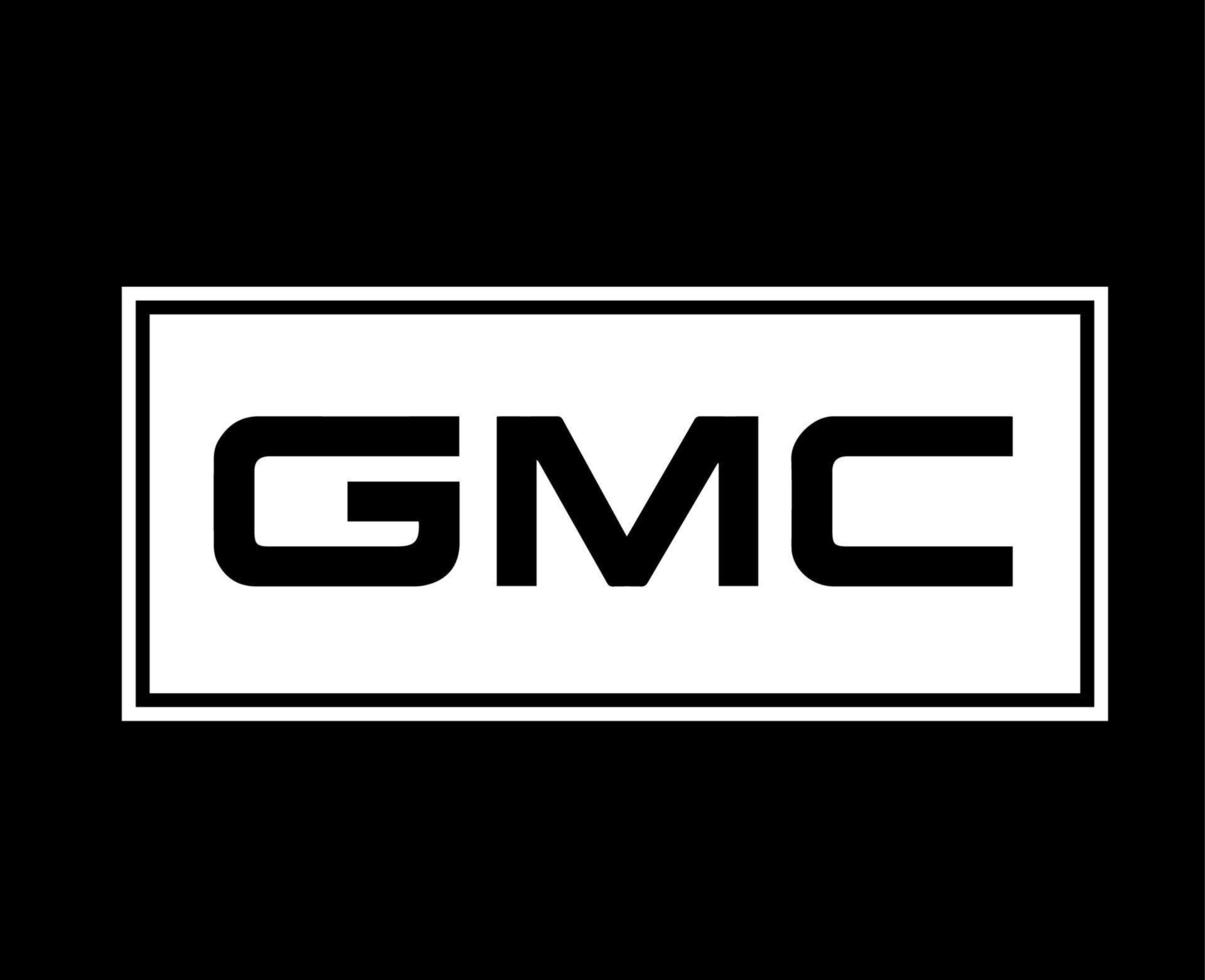 gmc varumärke logotyp bil symbol svart och vit design USA bil vektor illustration