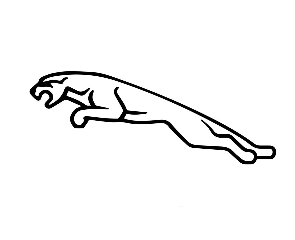 jaguar logotyp varumärke symbol svart design brittiskt bil bil vektor illustration