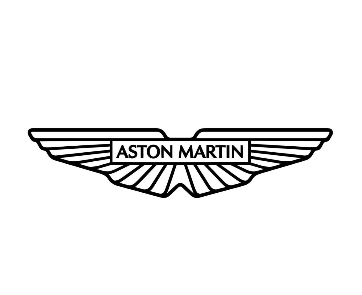 aston Martin varumärke logotyp symbol svart design brittiskt bilar bil vektor illustration