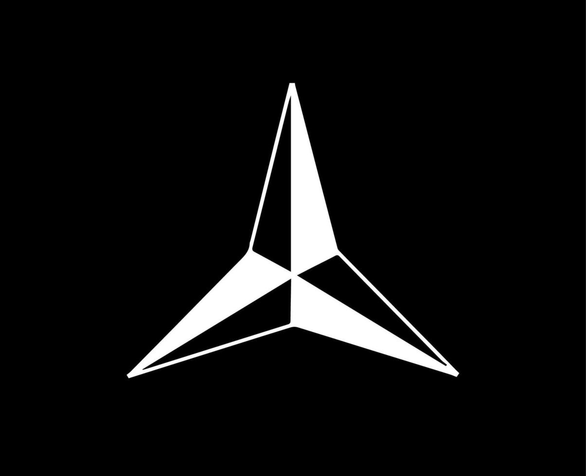 Mercedes Logo Marke Symbol Weiß Design Deutsche Auto Automobil Vektor Illustration mit schwarz Hintergrund