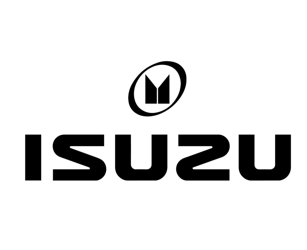 isuzu varumärke logotyp symbol med namn svart design japan bil bil vektor illustration