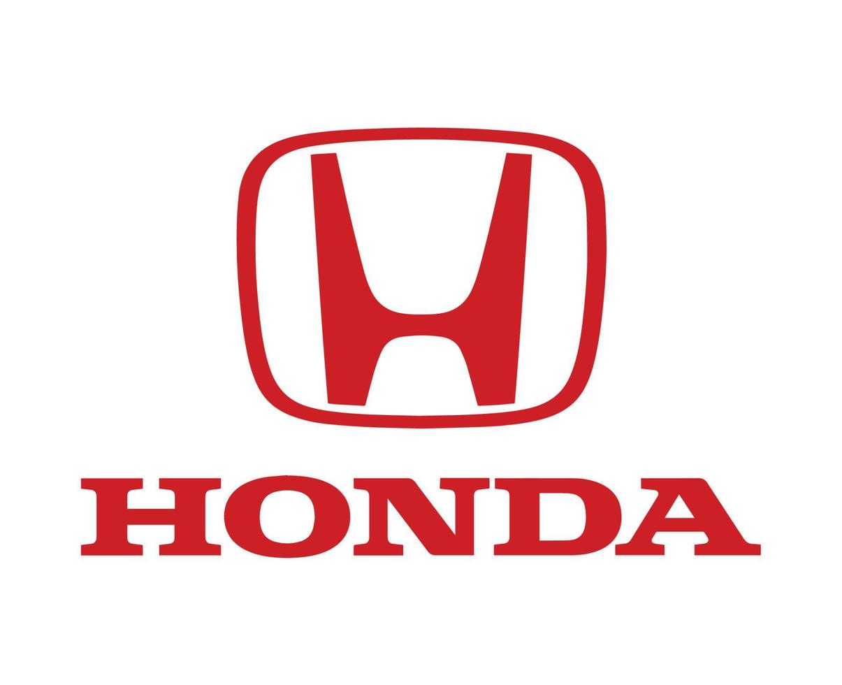 honda Logo Marke Symbol mit Name rot Design Japan Auto Automobil Vektor Illustration