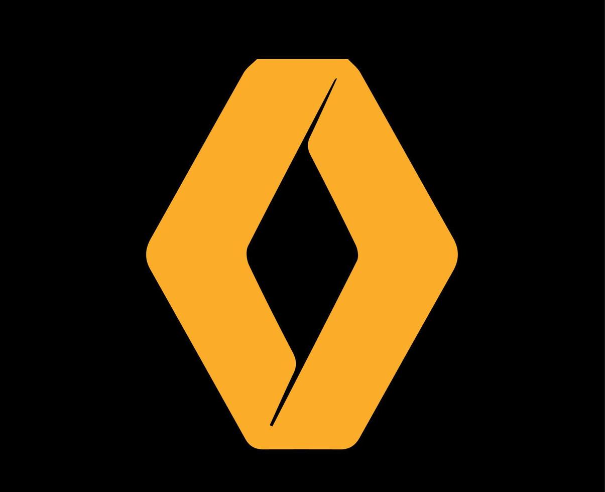 renault Logo Marke Auto Symbol Gelb Design Französisch Automobil Vektor Illustration mit schwarz Hintergrund