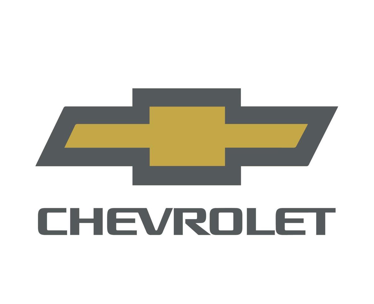 Chevrolet varumärke logotyp bil symbol med namn design USA bil vektor illustration