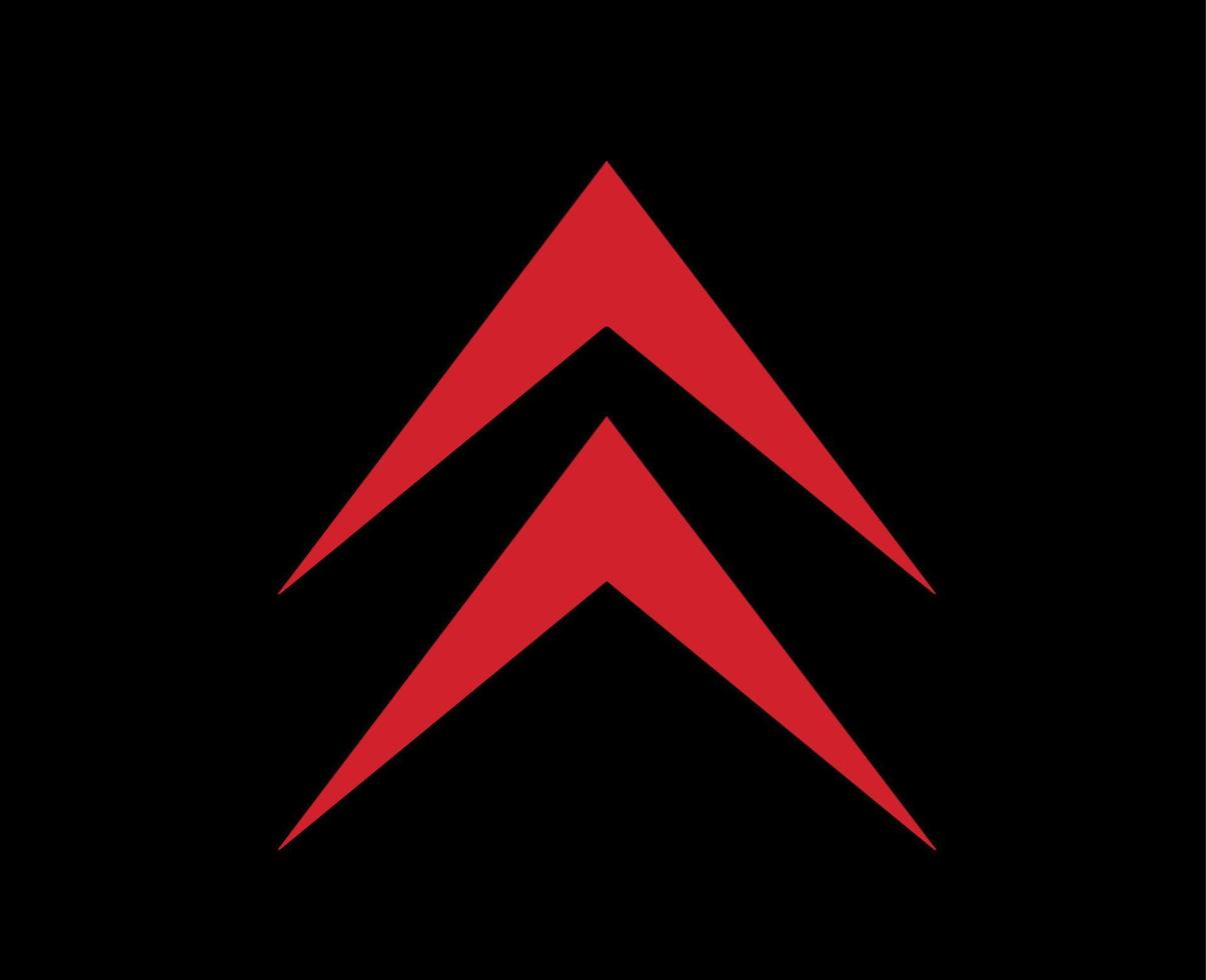 citroen logotyp symbol varumärke röd design franska bil bil vektor illustration med svart bakgrund