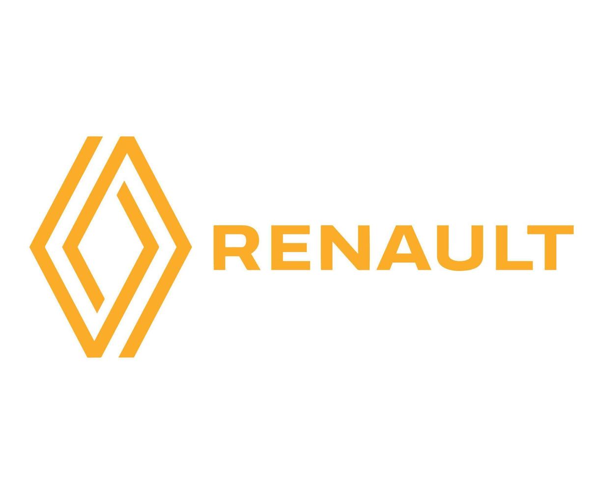 renault Symbol Marke Auto Logo Gelb Design Französisch Automobil Vektor Illustration