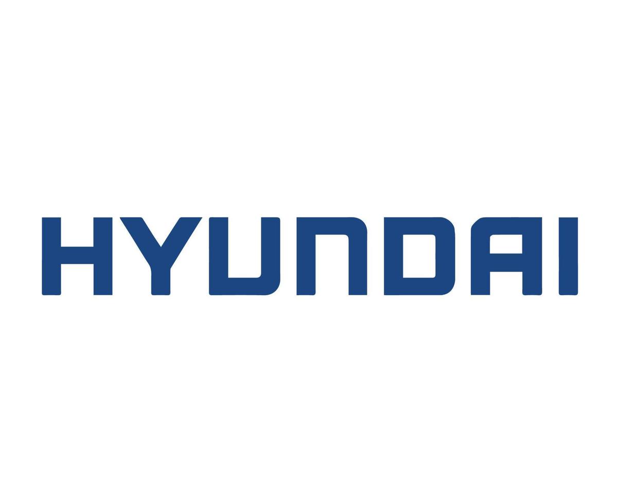 hyundai Marke Logo Auto Symbol Name Blau Design Süd Koreanisch Automobil Vektor Illustration