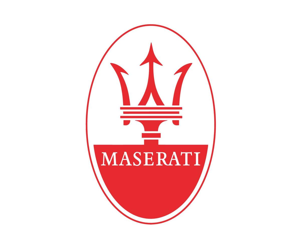 maserati varumärke logotyp bil symbol röd design italiensk bil vektor illustration