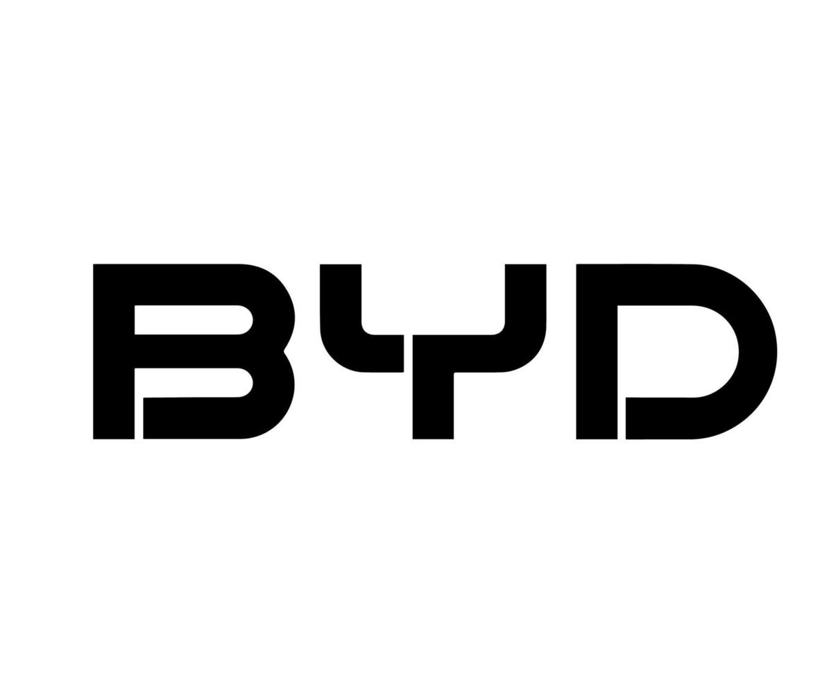 byd varumärke logotyp bil symbol namn svart design Kina bil vektor illustration med vit bakgrund