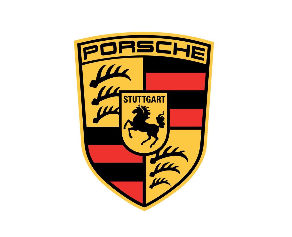 porsche Marke Logo Auto Symbol Design Deutsche Automobil Vektor Illustration