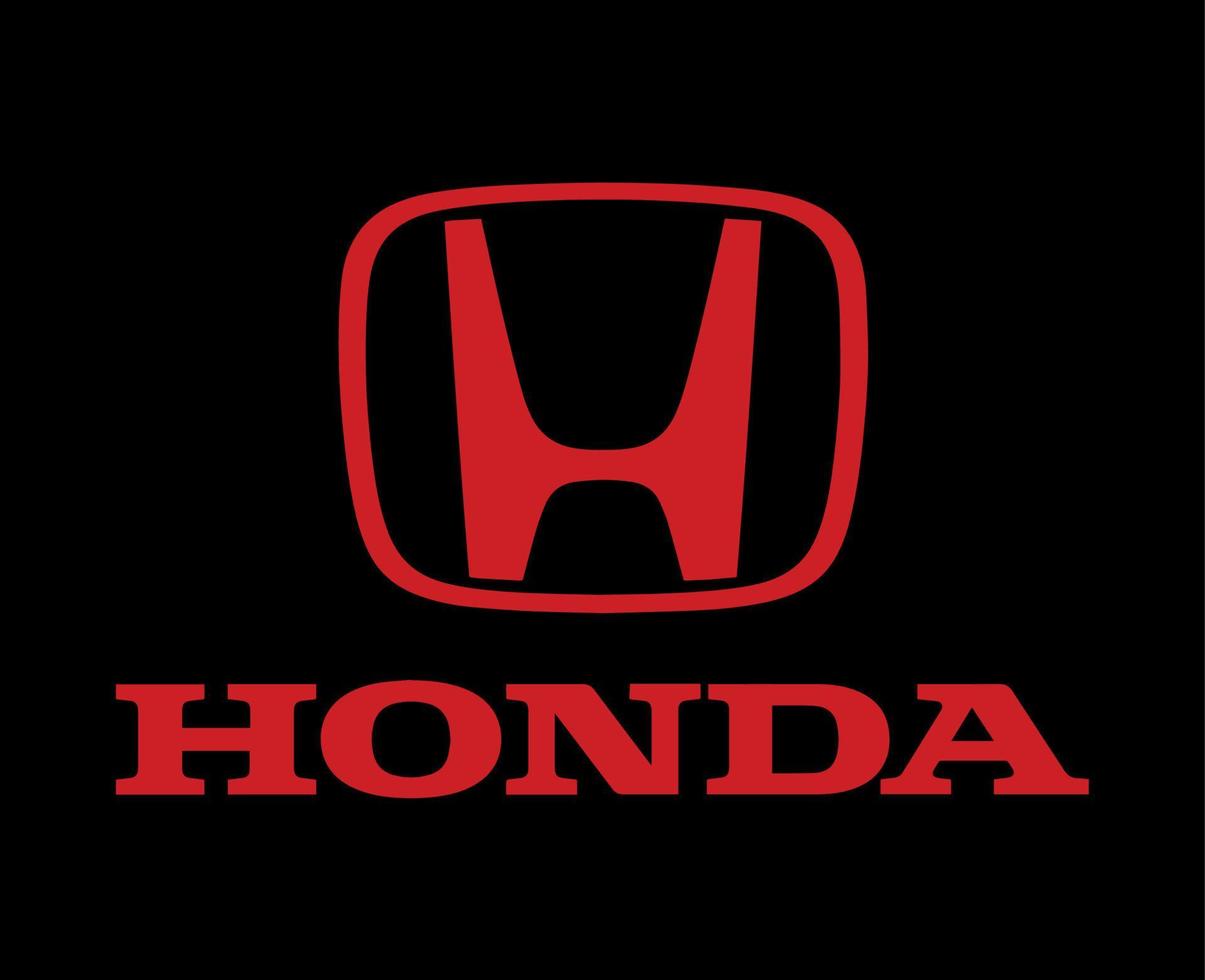 honda logotyp varumärke symbol med namn röd design japan bil bil vektor illustration med svart bakgrund