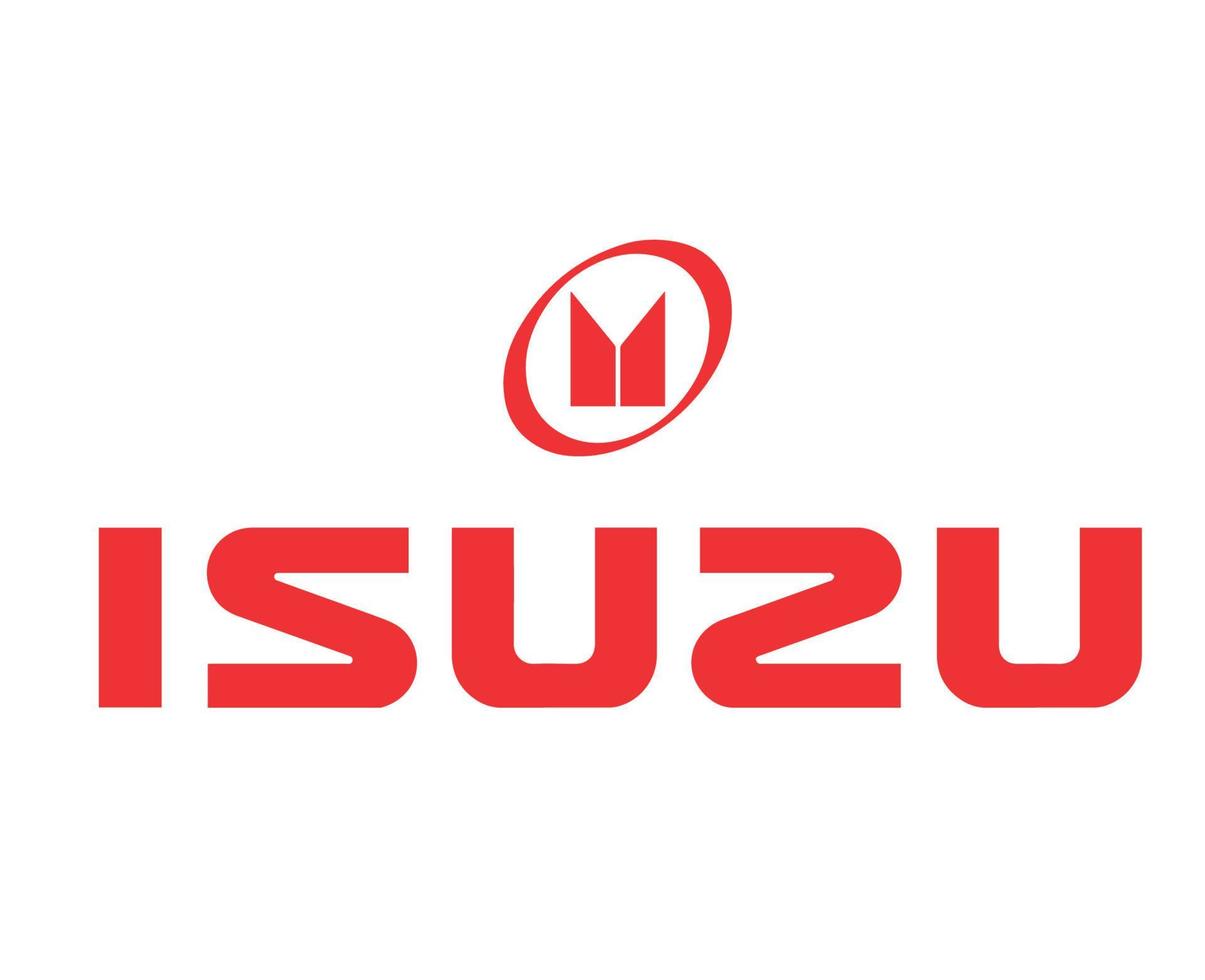 isuzu Marke Logo Symbol mit Name rot Design Japan Auto Automobil Vektor Illustration
