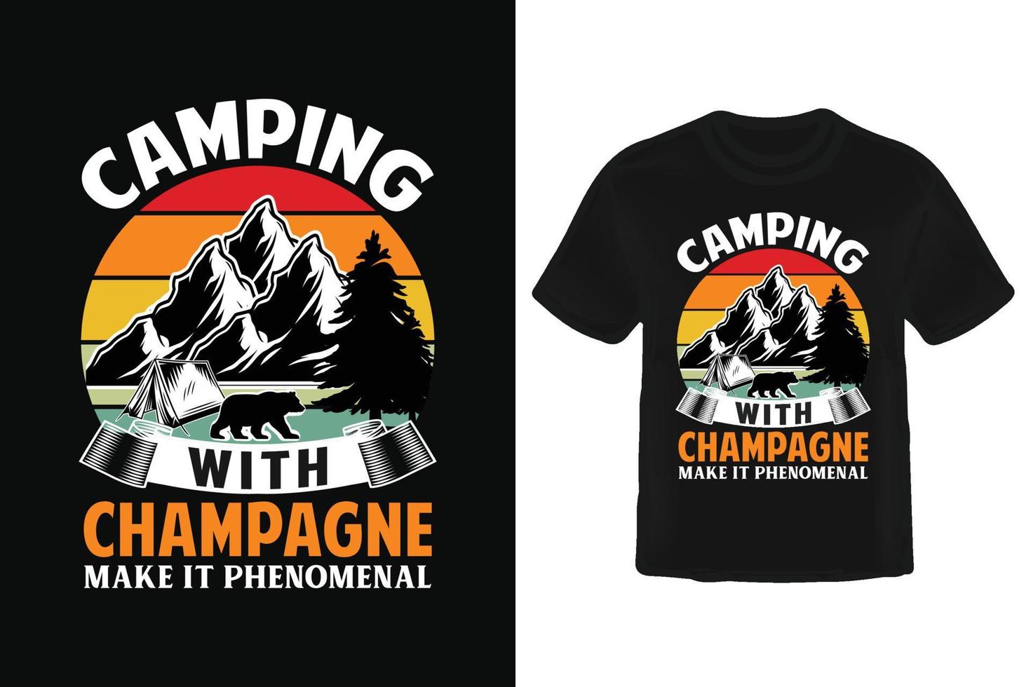 camping t skjorta design. vektor