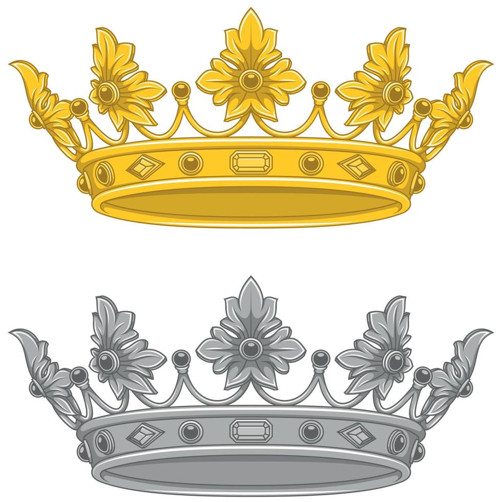 Vektor Design von Krone mit Diamanten