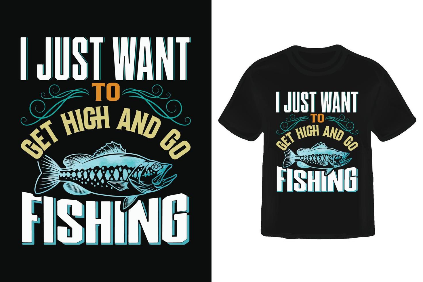 fiske t-shirt design. vektor
