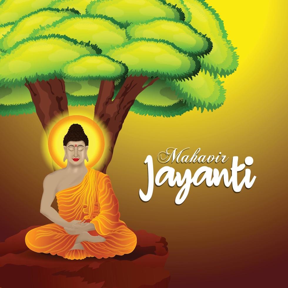 glückliche Mahavir Jayanti Grußkarte vektor