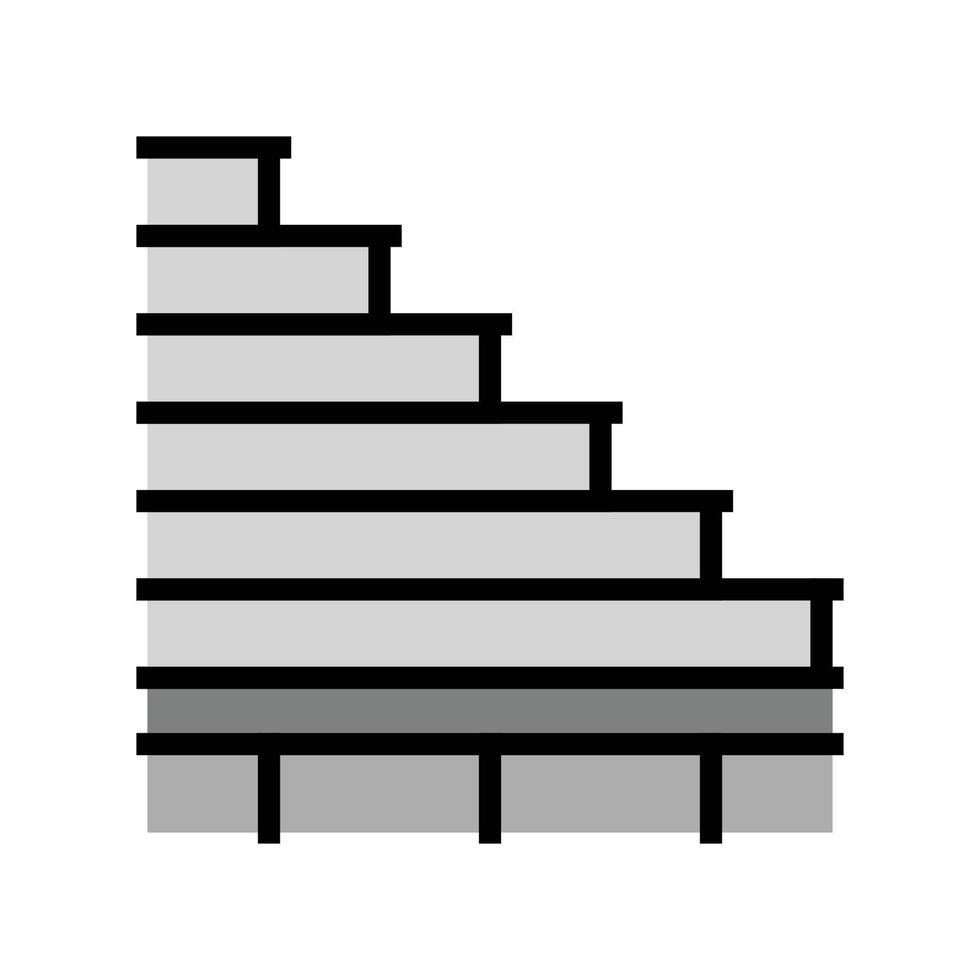Treppe Gebäude Struktur Farbe Symbol Vektor Illustration
