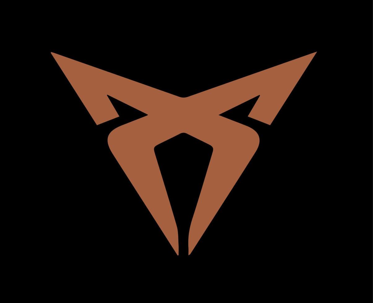 cupra varumärke logotyp bil symbol brun design spanska bil vektor illustration med svart bakgrund