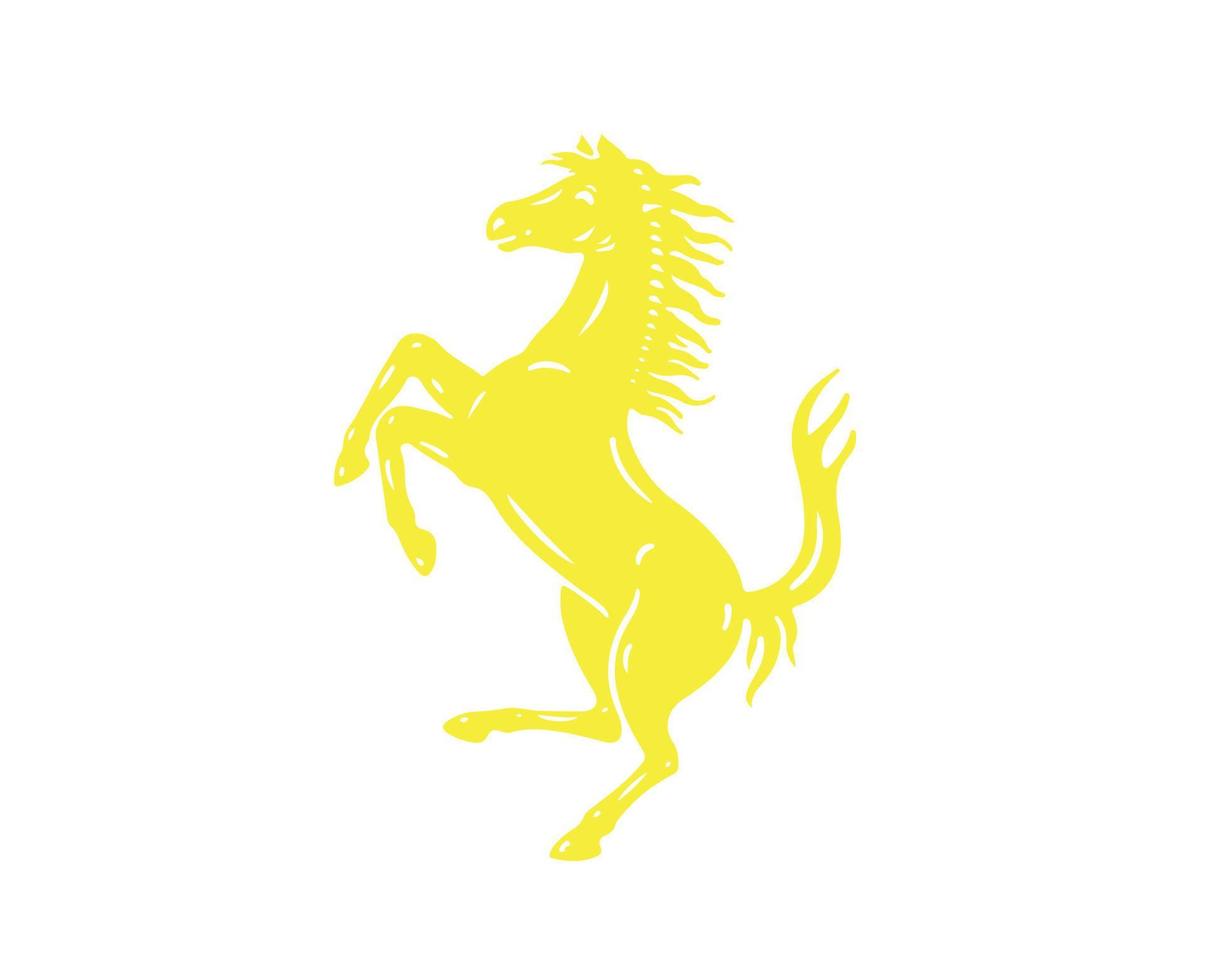 ferrari logotyp varumärke bil symbol gul design italiensk bil vektor illustration