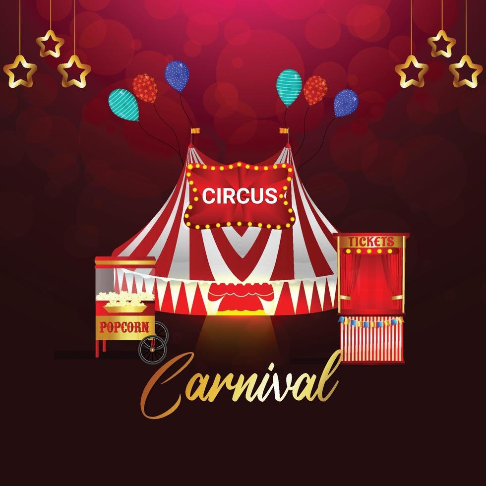 karneval part gratulationskort på röd bakgrund vektor