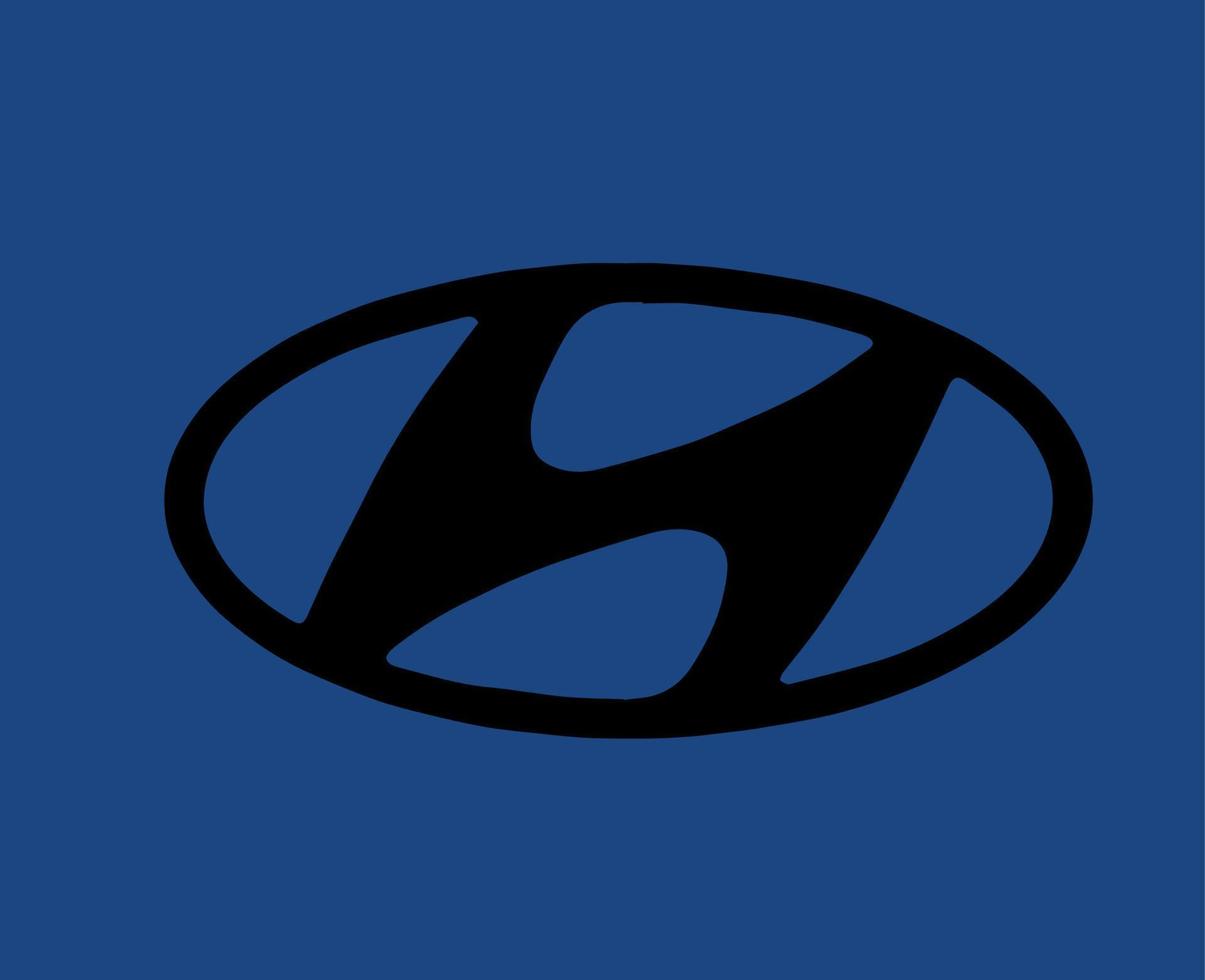 hyundai Marke Logo Auto Symbol schwarz Design Süd Koreanisch Automobil Vektor Illustration mit Blau Hintergrund