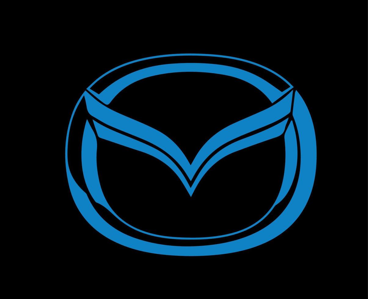 mazda logotyp varumärke bil symbol blå design japan bil vektor illustration med svart bakgrund