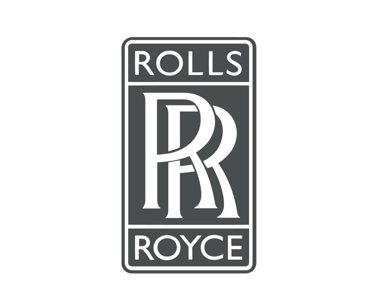 Rollen royce Marke Logo Symbol grau mit Name Design britisch Auto Automobil Vektor Illustration