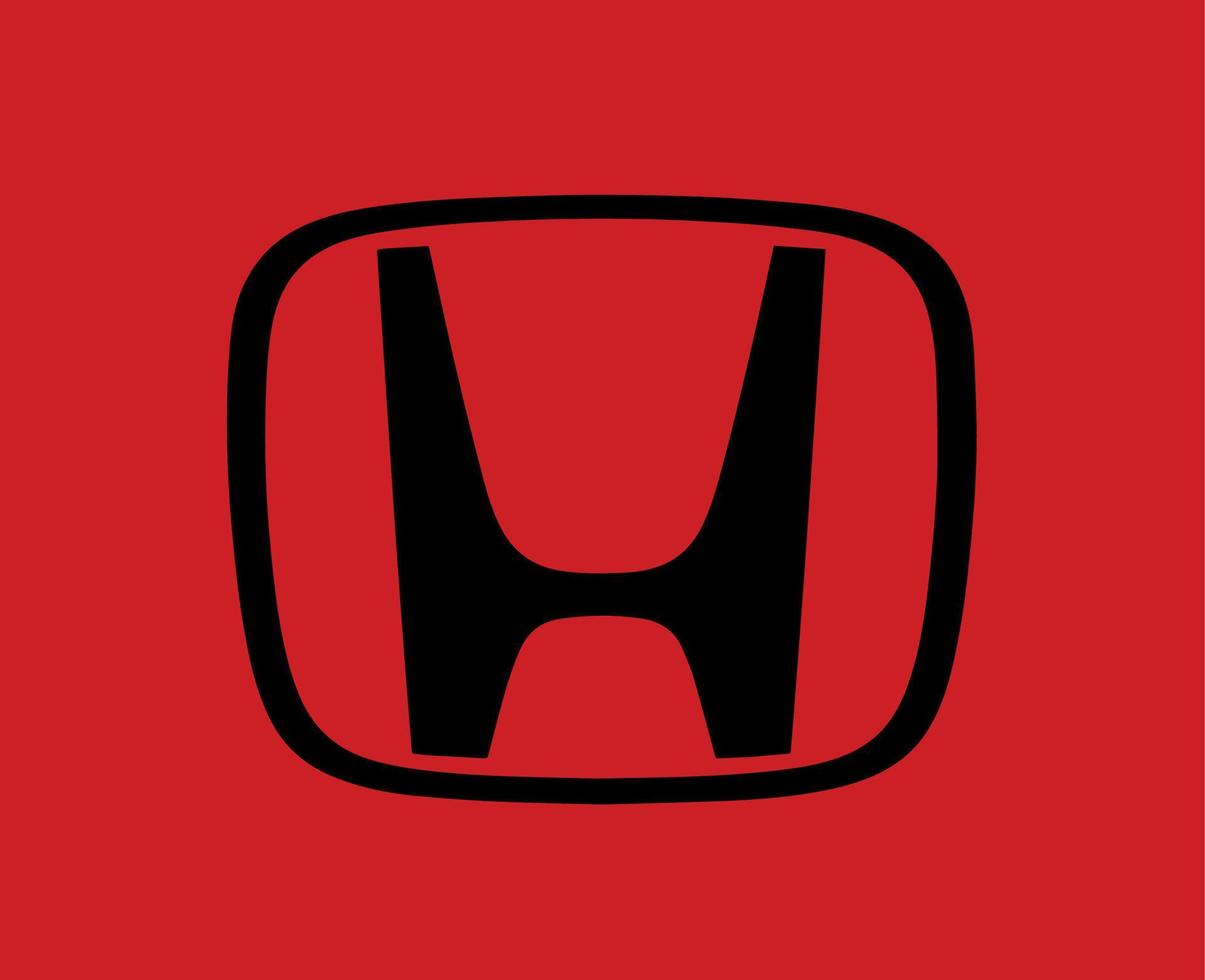 honda logotyp varumärke symbol svart design japan bil bil vektor illustration med röd bakgrund