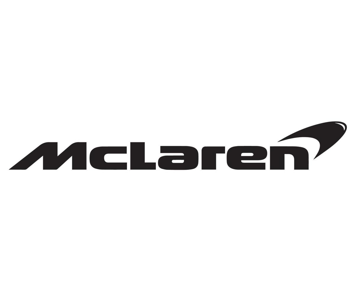 mclaren varumärke logotyp bil symbol svart design brittiskt bil vektor illustration