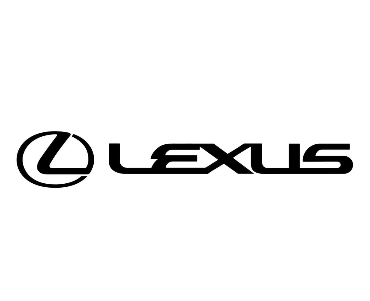 lexus varumärke logotyp symbol svart design japan bil bil vektor illustration